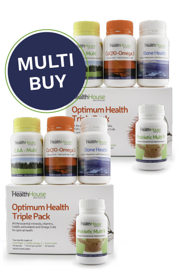Improve your everyday health the the Optimum Health Triple Pack and Probiotic.