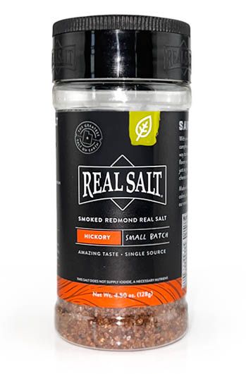 Mineral rich, smoked, pure sea salt from Utah in a convenient salt shaker.